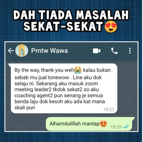 Screenshot WhatsApp Wawa - Dah tiada masalah sekat-sekat